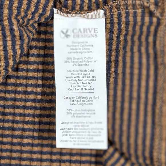 Carve Designs Shirt Womens Small Blue Brown Henley Everyday Casual Athleisure - Picture 7 of 8